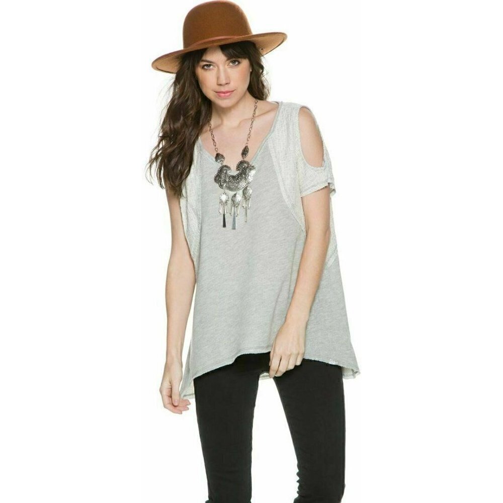 SLOANE ROUGE Women’s Gray V neck Sleeveless Top XS - Picture 2 of 8
